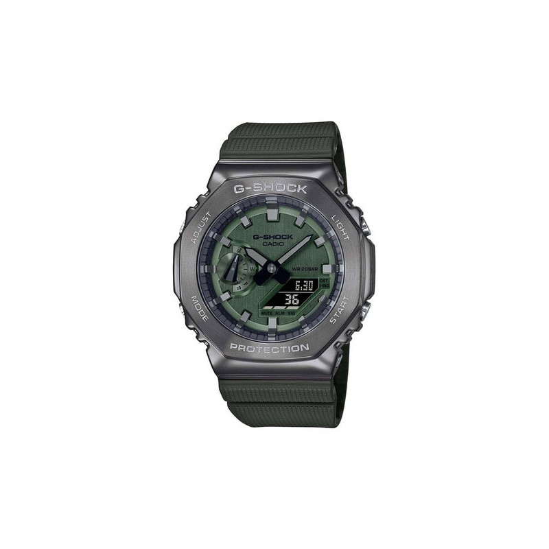 Montre Homme Casio G-Shock GM-2100B-3ADR - Bracelet Vert En Silicone - Résistance à l'eau 200 Mètres
