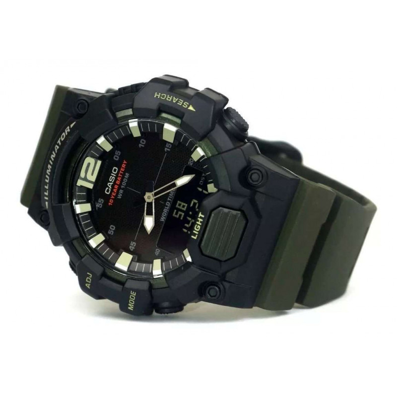 Montre Homme Casio - HDC-700-3AVDF - Bracelet Vert En Siliconne - Résistance à l'eau 100 Mètres