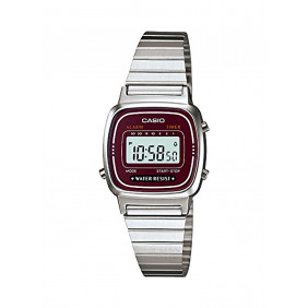 MOntre Unisexe Casio LA670WA-4 - Bracelet Gris En acier Innoxydable - Résistante à L'eau