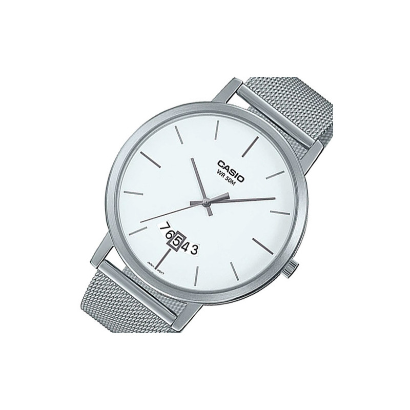 Montre Homme Casio Collection MTP-B100M-7EVDF - Bracelet Gris En Acier Inoxydable - Résistance à l'eau 50 mètres