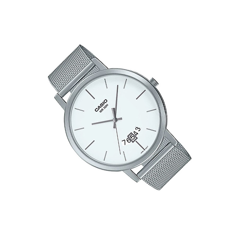 Montre Homme Casio Collection MTP-B100M-7EVDF - Bracelet Gris En Acier Inoxydable - Résistance à l'eau 50 mètres