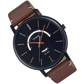 Montre Homme Casio Collection MTP-B105BL-1AVDF - Bracelet Marron en Cuir Véritable - Résistance à l'eau 50 mètres