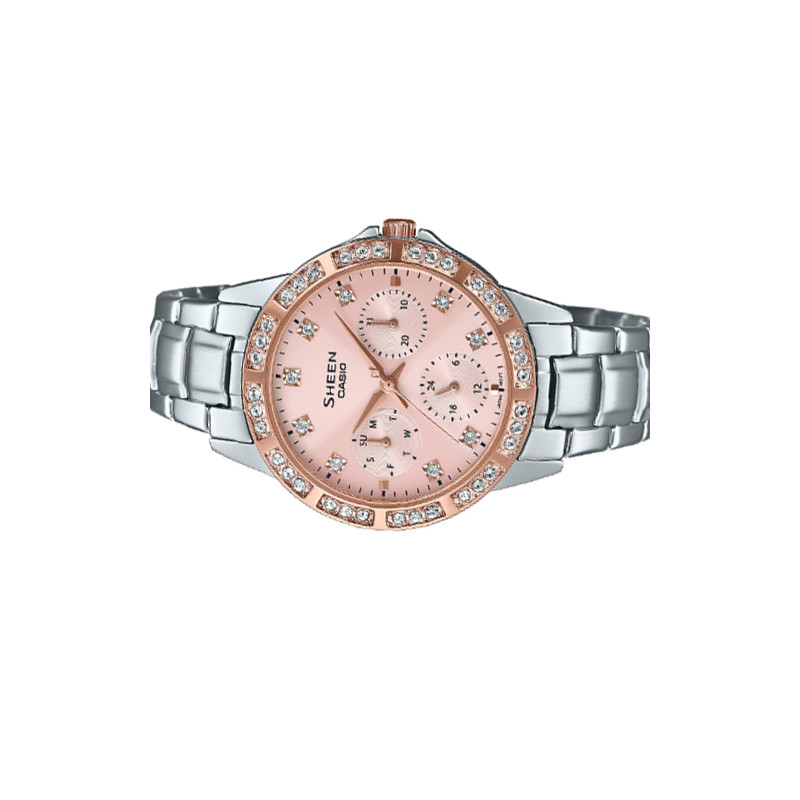 Montre Femme Casio Sheen SHE-3517SG-4AUDF - Bracelet Gris En Acier Inoxydable - Résistance à l'eau 50 Mètres