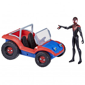Marvel Spider-Man, Spider-Mobile, véhicule et Figurine Miles Morales à l'échelle de 15 cm, Jouets Marvel, dès 4 Ans