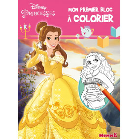 Mon premier bloc à colorier Disney Princesses - Belle - Album - Dès 3 ans
