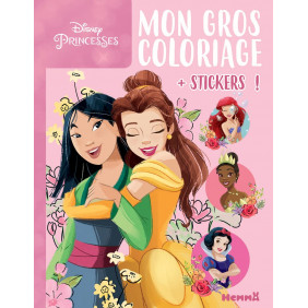 Mon gros coloriage + stickers Disney Princesses - Album - Dès 4 ans