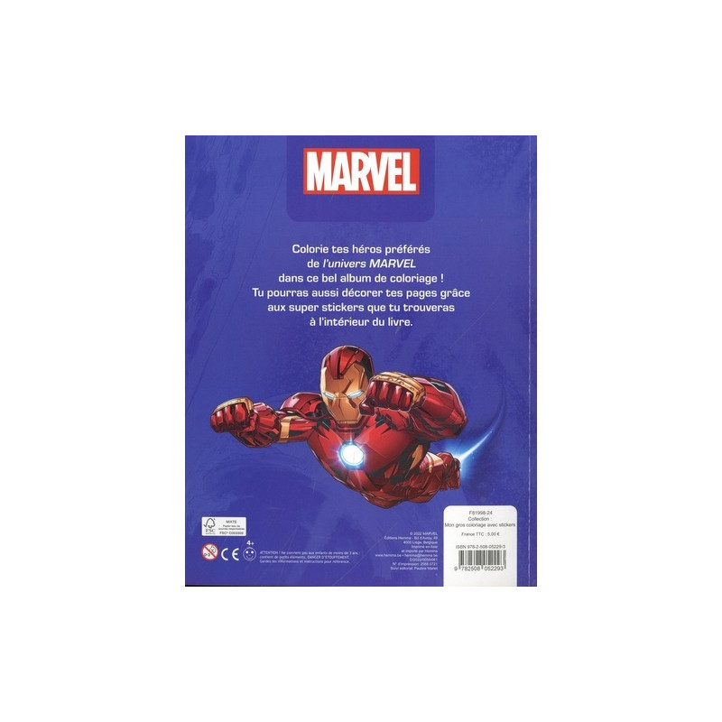 Mon gros coloriage + stickers Marvel - Album - Dès 4 ans