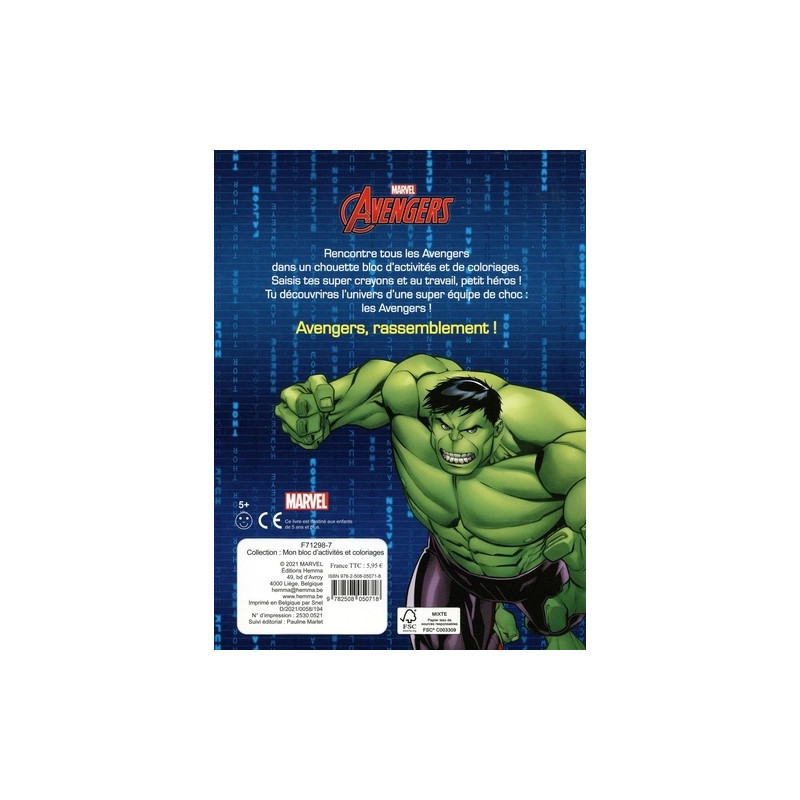 Mon bloc activités et coloriages Marvel Avengers - Album - Dès 5 ans