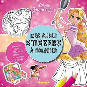 Mes super stickers à colorier Disney Princesses - Album - Dès 4 ans