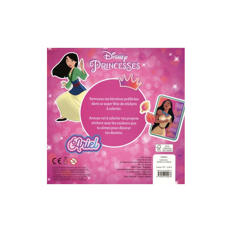 Mes super stickers à colorier Disney Princesses - Album - Dès 4 ans