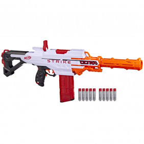 Blaster motorisé Strike, Chargeur, 10 fléchettes AccuStrike, Compatible Uniquement avec fléchettes Nerf Ultra - Dès 8 ans