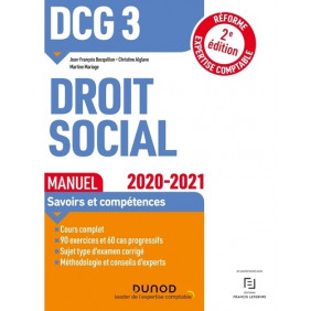 DCG 3 Droit social - Manuel - Grand Format Edition 2020-2021