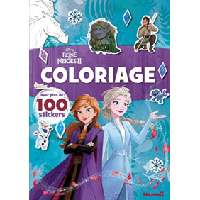 Disney La Reine des Neiges II - Coloriage avec plus de 100 stickers - Grand Format - 6 - 8 ans
