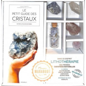 Lithothérapie, s'initier au pouvoir des pierres - Ce coffret contient : 5 cristaux et 1 guide