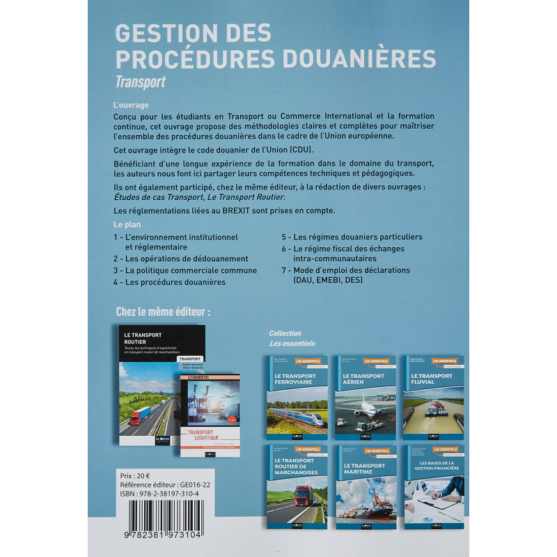 Gestion des procédures douanières - 24e édition - Grand Format