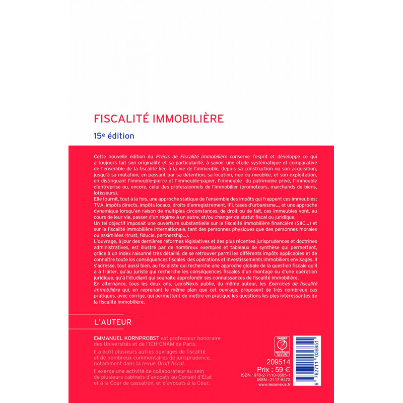 Fiscalité immobilière - 15e édition - Grand Format