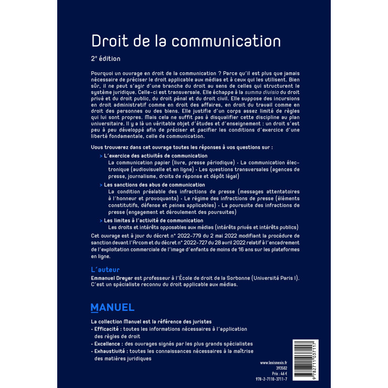 Droit de la communication - 2e édition - Grand Format