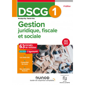 DSCG 1 Gestion juridique, fiscale et sociale - Fiches de révision - Edition 2022-2023 - Grand Format