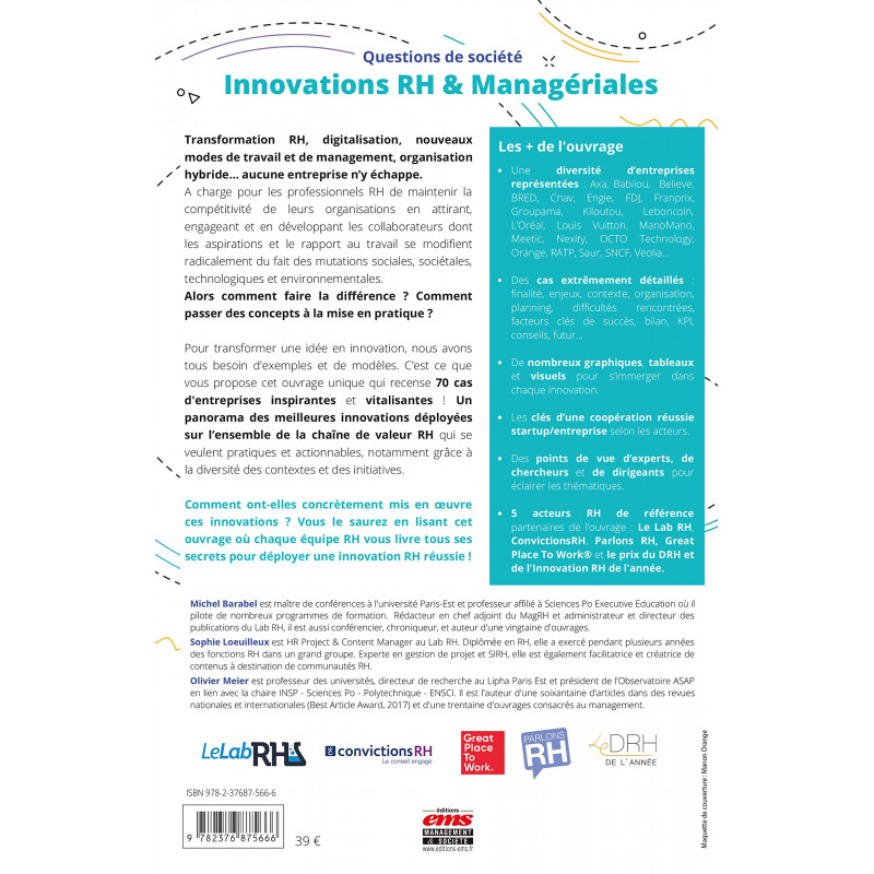 Innovations RH et managériales - 70 pratiques innovantes pour passer à l'action - Grand Format