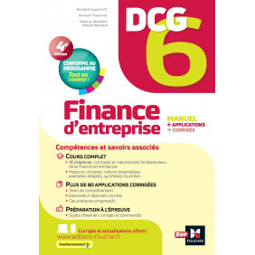 Finance d'entreprise DCG 6 - Manuel et applications - 4e édition - Grand Format - Librairie de France