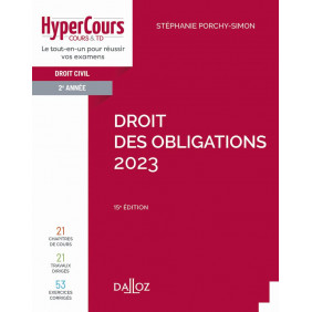 Droit des obligations - Droit civil 2e année - Edition 2023 - Grand Format - Librairie de France