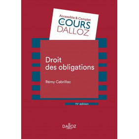 Droit des obligations - 15e édition - Grand Format - Librairie de France