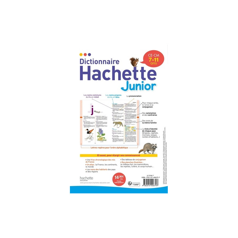 Dictionnaire Hachette Junior - CE-CM - Grand Format - Librairie de France