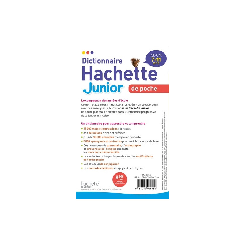 Dictionnaire Hachette Junior de Poche CE-CM - Poche - Librairie de France
