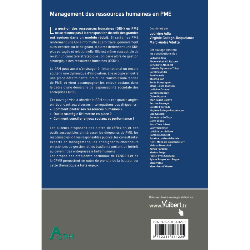 Management des ressources humaines en PME - Approches stratégique et sociale - Grand Format - Librairie de France