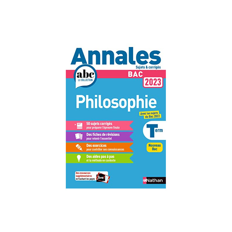 Philosophie Tle - Sujets & corrigé - Grand Format
Edition 2023 - Librairie de France