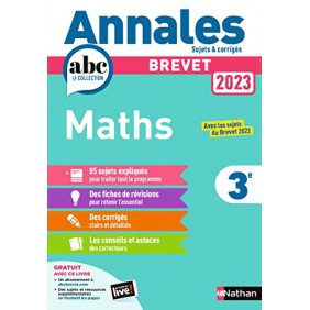 Maths 3e - Sujets & corrigés - Grand Format
Edition 2023 - Librairie de France