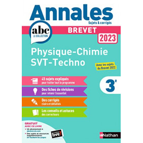 Physique-Chimie - SVT - Technologie 3e - Sujets & corrigés - Grand Format
Edition 2023 - Librairie de France