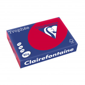 Rame de 500 feuilles Clairefontaine A4 80g Rouge Groseille