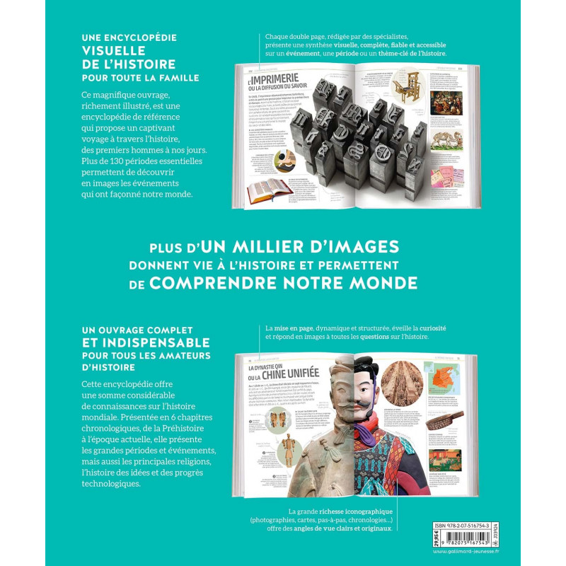 La grande encyclopédie visuelle de l'Histoire - Grand Format - Dès 10 ans - Librairie de France