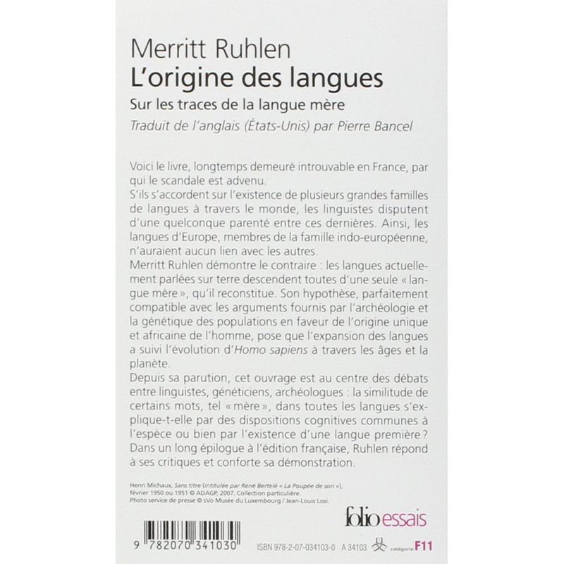 L'origine des langues - Sur les traces de la langue mère - Librairie de France