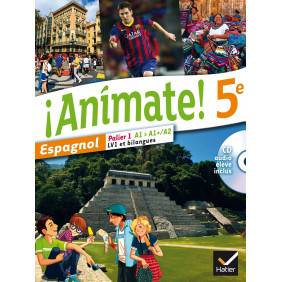Espagnol 5e Palier 1 A1-A1+/A2 LV1 et bilangues Animate! avec 1 CD audio