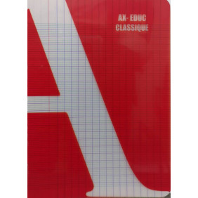 Cahier pique 17*22 48p seyes 90g rouge polypro