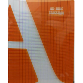 Cahier pique 17*22 96 pages seyes 90g orange polypro