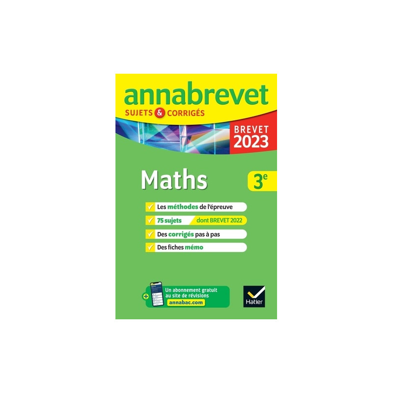 Maths 3e - Sujets & corrigés - Grand Format - Librairie de France