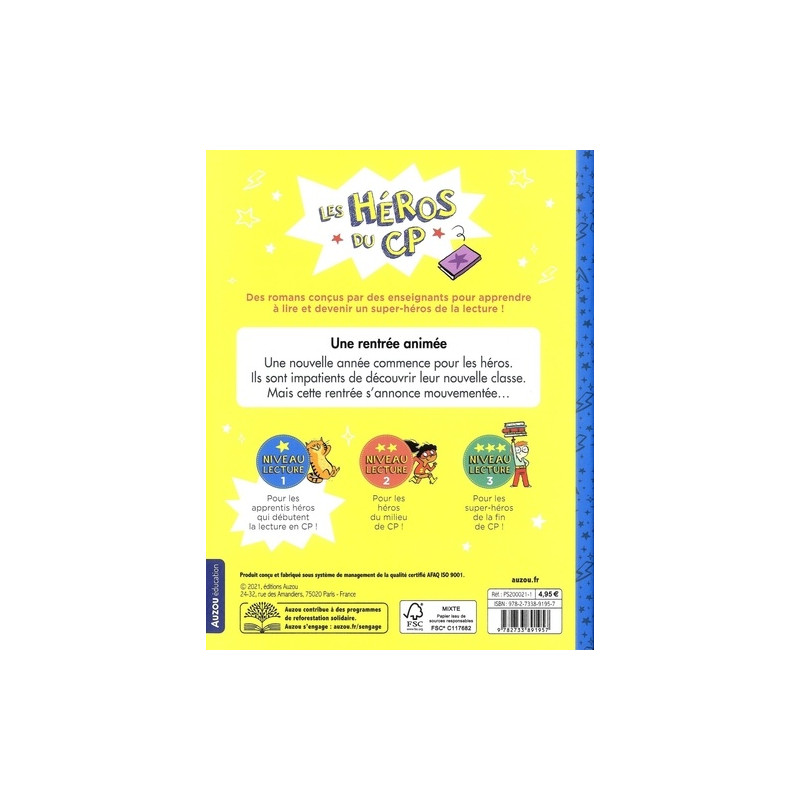 Une rentrée animée - Niveau lecture 1 - Grand Format 6 - 9 ans - Librairie de France