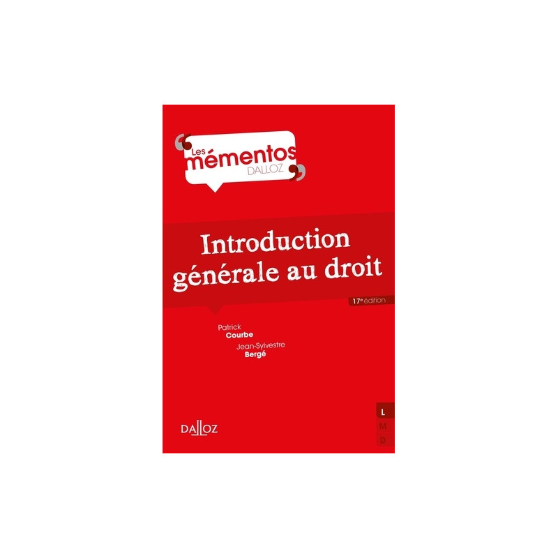 Introduction générale au droit - Grand Format - Librairie de France