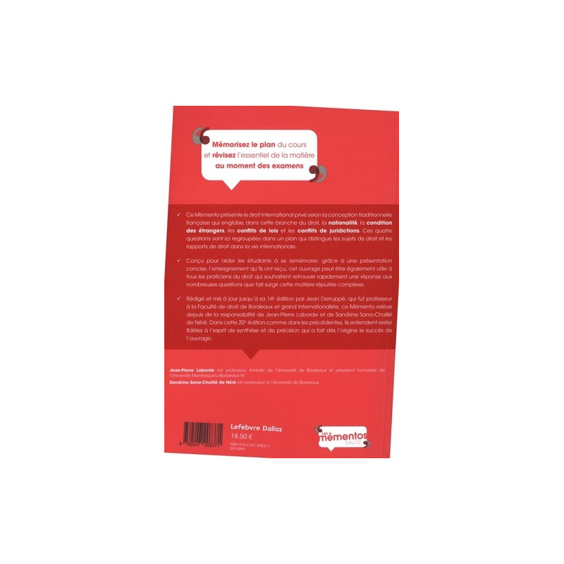 Droit international privé - Grand Format - Librairie de France