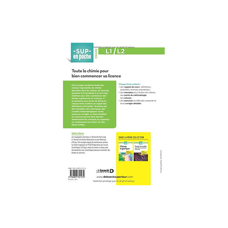 Toute la chimie pour bien commencer sa licence - Grand Format - Librairie de France