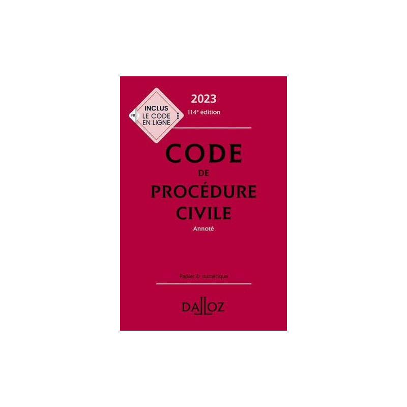 Code de procédure civile annoté - Grand Format - Librairie de France