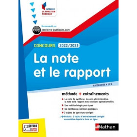 La note et le rapport - Concours catégorie A et B - Grand Format - Librairie de France