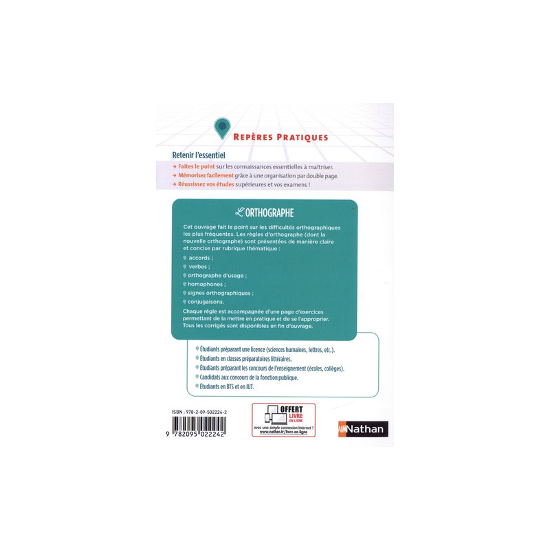 L'orthographe - Grand Format
Edition 2023 - Librairie de France