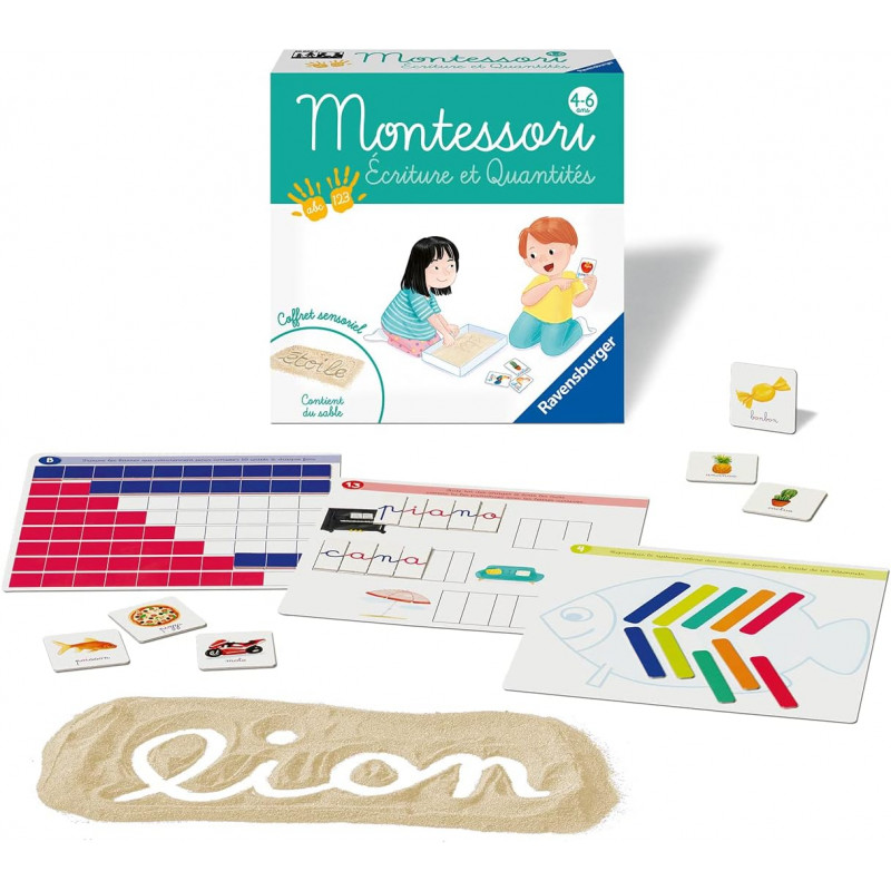 Jeu Educatif Montessori - Ecriture et quantités - Dès 4 ans - Librairie de France