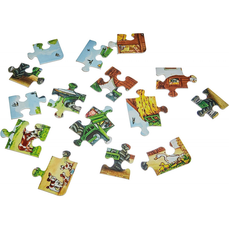 Puzzle cadre 15 pièces - Tracteur à la ferme - Fille ou garçon dès 3 ans -  Librairie de
