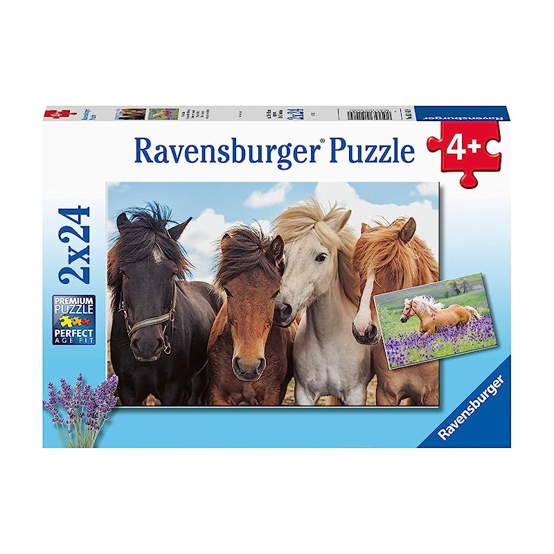 Puzzles 2x24 p - L'amour des chevaux - Dès 4 ans - Librairie de France