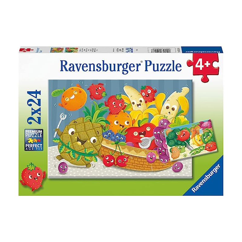 Puzzles 2x24 p - Les petits fruits et légumes - Dès 4 ans - Librairie de France